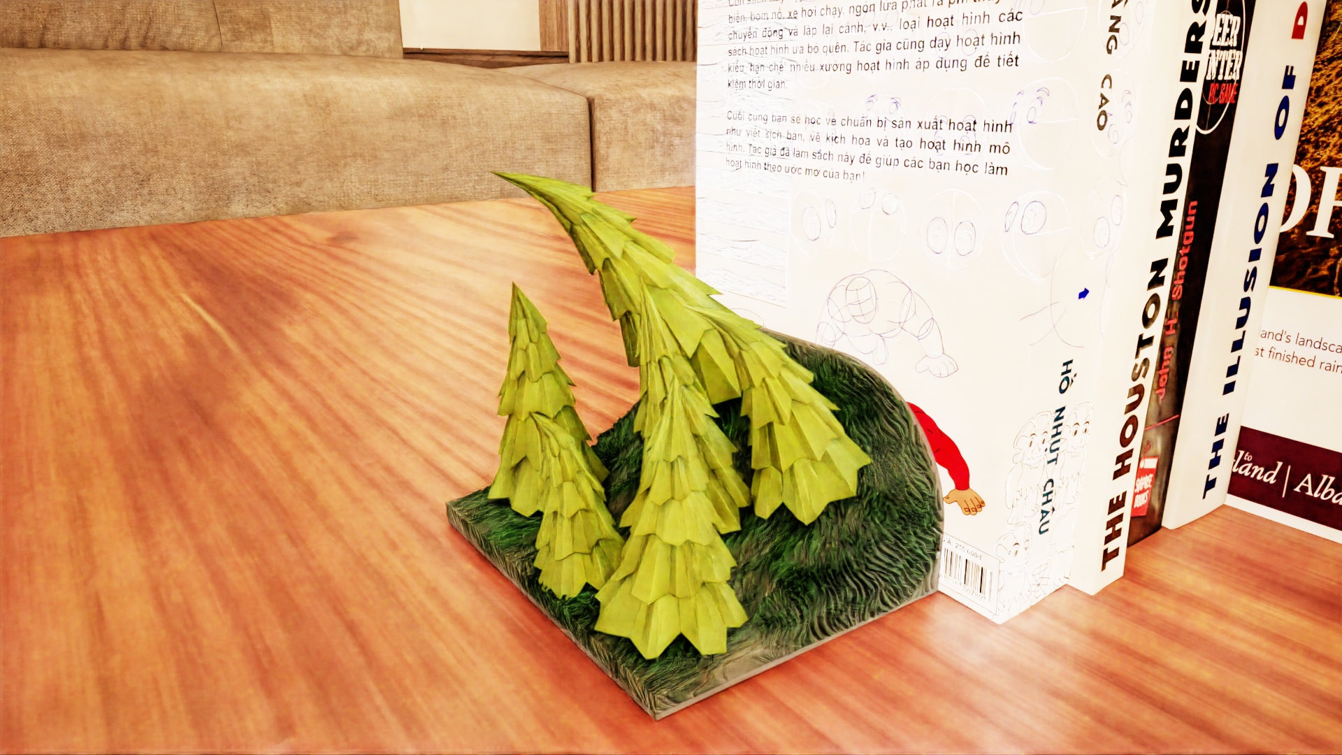 Pine Trees Hill Bookend